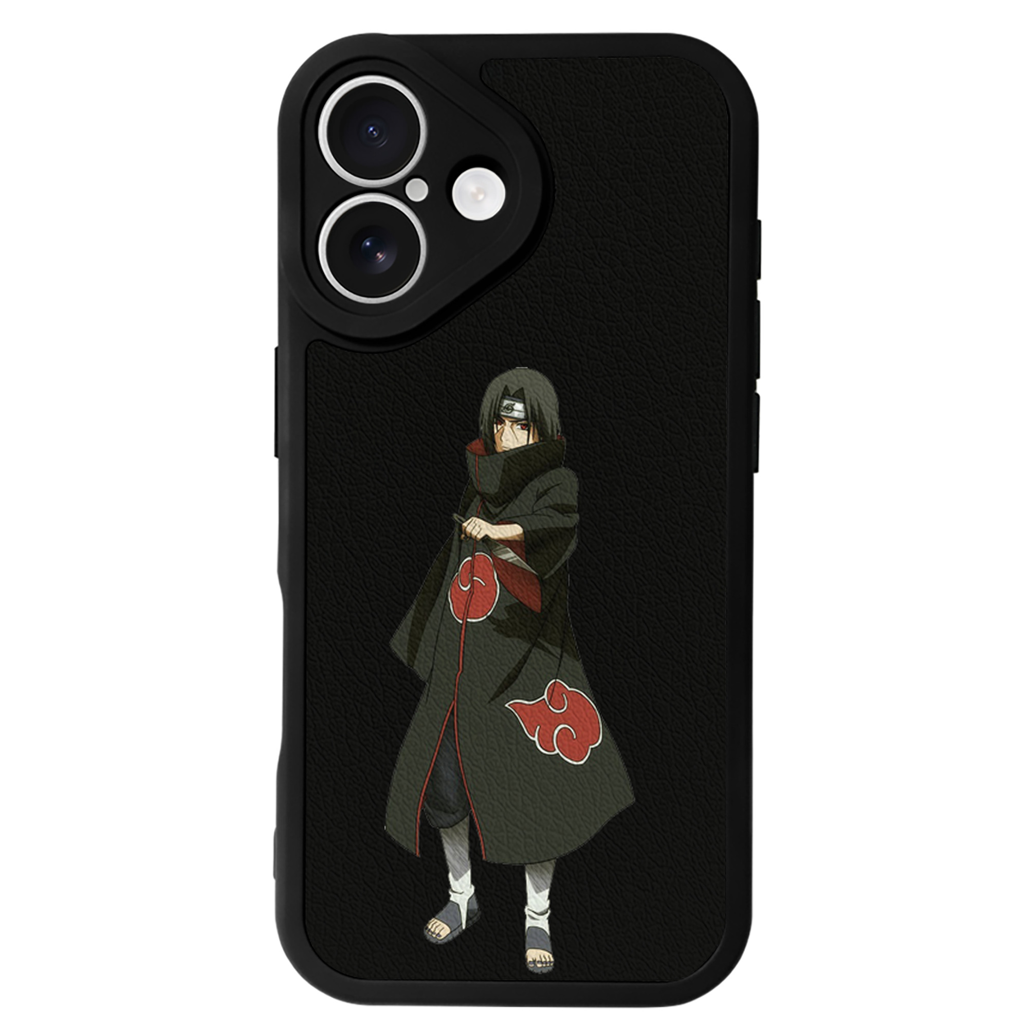 （画像用） NARUTO -ナルト- うちは イタチ Uchiha Itachi 【iPhone 16シリーズ対応】シリコンスマホケース（レザー調） 材質：シリコン